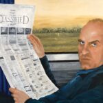A Painting Of A Man Reading Newspaper